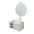 Mobile arredo bagno sospeso 80 cm Master grigio nuvola completo di lavello da appoggio e specchiera
