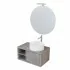 Mobile arredo bagno sospeso 80 cm Master grigio cemento completo di lavabo da appoggio e specchiera