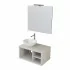 Mobile arredo bagno sospeso 80 cm Master grigio nuvola completo di lavabo da appoggio e specchiera