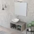 Arredo bagno sospeso 80 cm Master grigio cemento con lavabo appoggio e specchio
