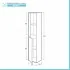 Scheda tecnica colonna bagno sospesa H. 140 cm 2 ante serie Oasi rovere in kit di montaggio