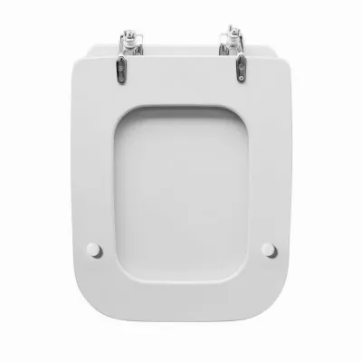 Copriwater Conca Ideal Standard legno finitura bianca con cerniere in acciaio