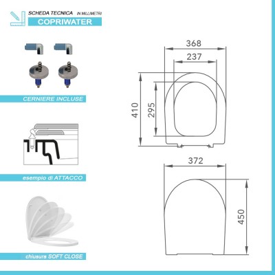 Scheda tecnica Copriwater Aretusa modello avvolgente