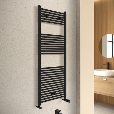 Termoarredo design Nero opaco 500x1500 Interasse 450 mm