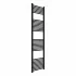 Scaldasalviette design Nero opaco 500x1800 Interasse 450 mm con Kit valvole