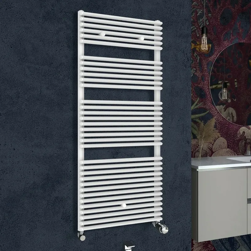 Termoarredo design Bianco 600x1500 Interasse 550 mm Termoarredo design scaldasalviette Bianco L 60x150 interasse 55 cm