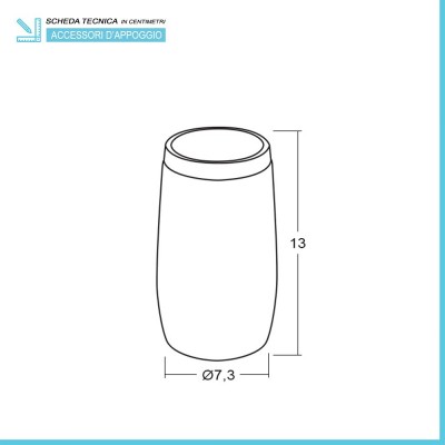 Scheda tecnica Porta spazzolino Bianco dettagli effetto legno Blob