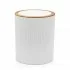 Pattumiera 5lt Bianco coperchio basculante dettagli effetto legno Blob