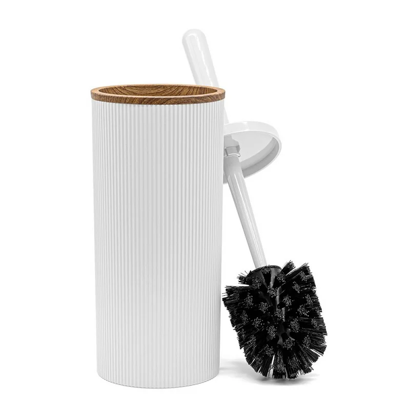 Jiga Set 3 Scopini Per WC Con Porta-Scopino – Setole Rigide In Nylon – Confezione Multipla Per Sostituzione – Colore Bianco