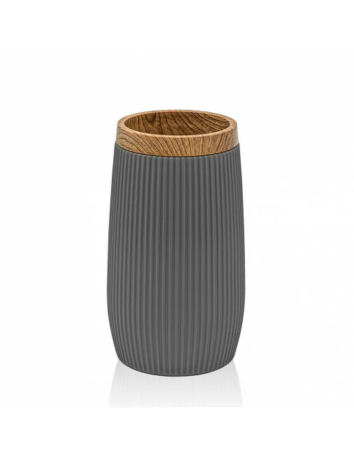 Portaspazzolini Da Bagno COSMIC Lido In Vetro Smokey Grey - Design Circolare Contemporaneo