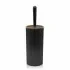Portascopino wc Nero dettagli effetto legno serie Blob
