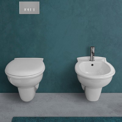 Wc Sospeso Serie Karla in Ceramica Bianca, Coprivaso e Bidet NON inclusi