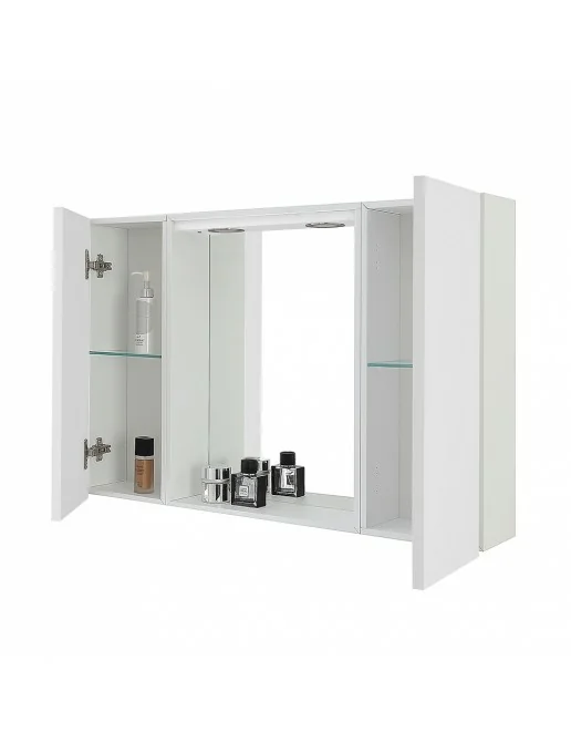 Specchio Da Bagno A LED STAWDY 61x91 Cm Con Cornice – Luce Anteriore E Retroilluminata, Dimmerabile, Antiappannamento