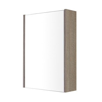 Specchio contenitore in Nobilitato Rovere scuro Anta a chiusura rallentata con Ripiani interni in vetro Way