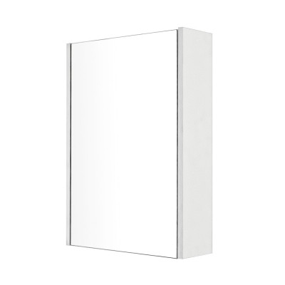 Specchio contenitore in Nobilitato Bianco lucido Anta a chiusura rallentata con Ripiani interni in vetro Way