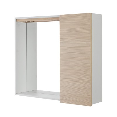 Specchiera bagno contenitore 67 x 58 cm effetto legno bianco venato con  un'anta