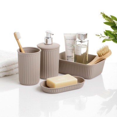 Set completo di accessori da bagno Tortora serie Jinko