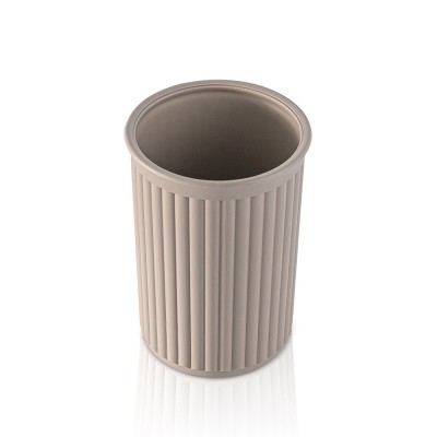 Porta spazzolino da denti in plastica Soft touch Tortora serie Jinko