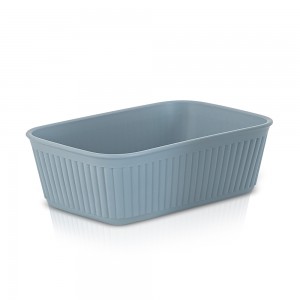 Vassoio portaoggetti in plastica Soft Touch Azzurro polvere serie Jinko