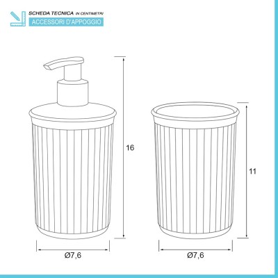 Scheda Tecnica del Dispenser sapone e del Portaspazzolino Jinko