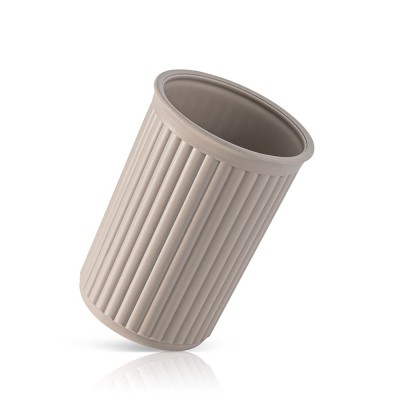 Bicchiere portaspazzolino in plastica soft touch Tortora