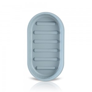 Portasaponetta in plastica soft touch Azzurro polvere Jinko