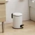 Pattumiera bagno in acciaio inox bianca capacità 3L e secchio interno estraibile