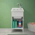 Mobile lavatoio bianco 45x50 cm con vasca in ceramica e kit scarico