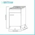 Mobile lavatoio bianco 45x50 cm con vasca in ceramica e kit scarico
