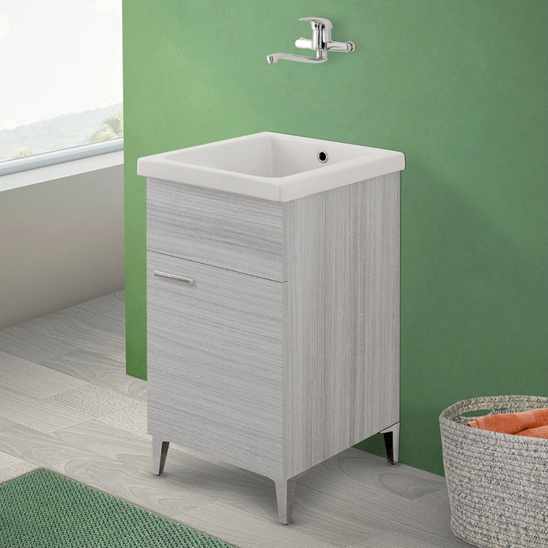 LAVABO APPOGGIO PER RUBINETTO A MURO DESIGN QUADRATO 45X45