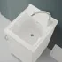 Mobile lavatoio 45 bianco con vasca in resina completa di asse