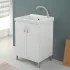 Mobile lavanderia 60x50 cm in ceramica bianco con kit scarico