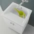 Mobile lavatoio 60x50 cm bianco in ceramica con strofinatoio integrato