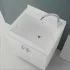 Mobile lavatoio 60x50 bianco con asse strofinatoio e kit scarico
