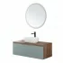 Mobile da bagno sospeso 110 cm verde salvia con lavabo in ceramica Amalfi