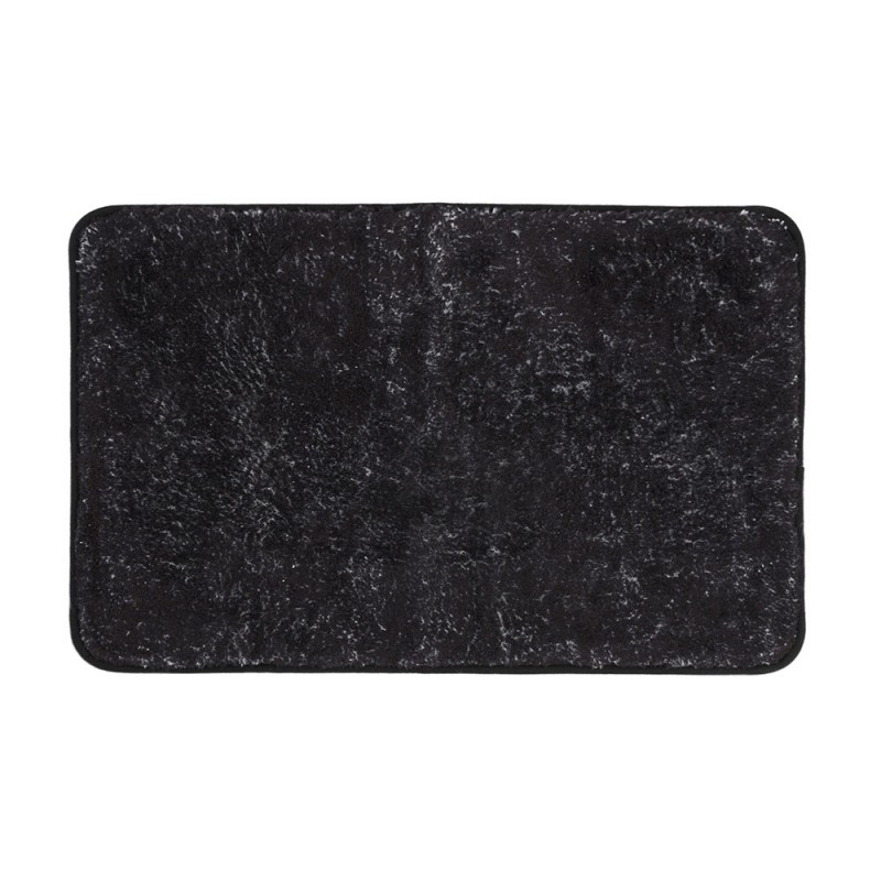 tappeto bagno nero 45x75 cm in poliestere fondo antiscivolo Nuvola