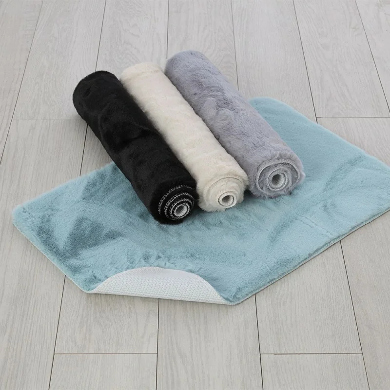 Tappetino Da Bagno Ad Asciugatura Rapida 61x40,6 Cm - Antiscivolo, Fondo In Gomma, Morbido Misto Cotone - Bianco