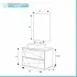Mobile bagno 90 cm sospeso verde salvia con lavabo in ceramica Furore
