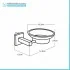 Portasapone da muro in vetro opaco con finitura in acciaio nero opaco Levante