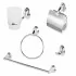 Set accessori bagno a muro 5 pezzi in vetro satinato con supporti cromati  Facile 