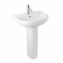 Lavabo con colonna 55 cm in ceramica bianco lucido salvaspazio monoforo