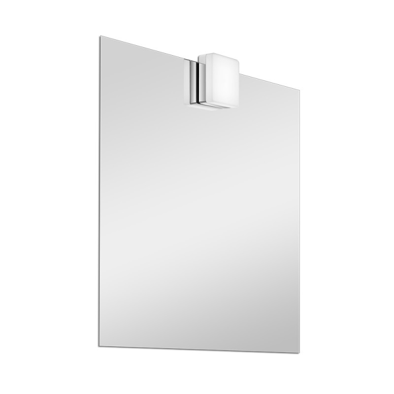Specchio bagno led 50x60 cm con applique in abs cromo luce naturale