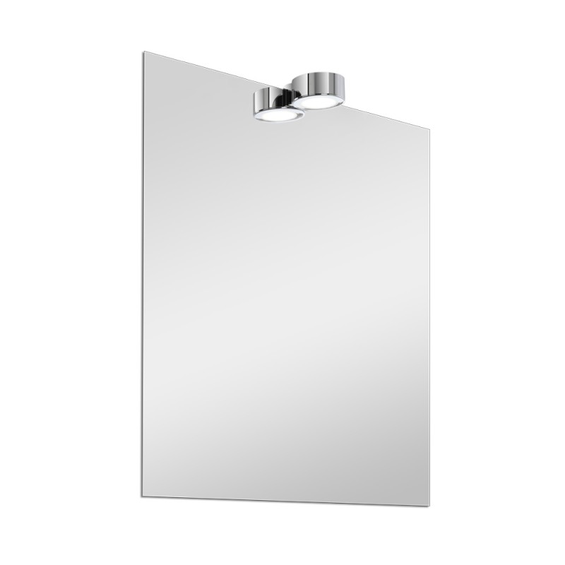 Specchio per bagno 50x60 cm reversibile con luce LED naturale