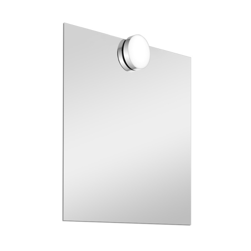 Specchio bagno 50x60 cm reversibile con applique LED frontale