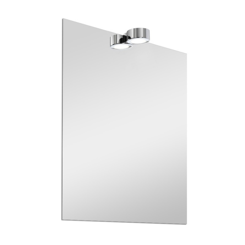 Specchio bagno 50x70 cm reversibile con luce LED naturale