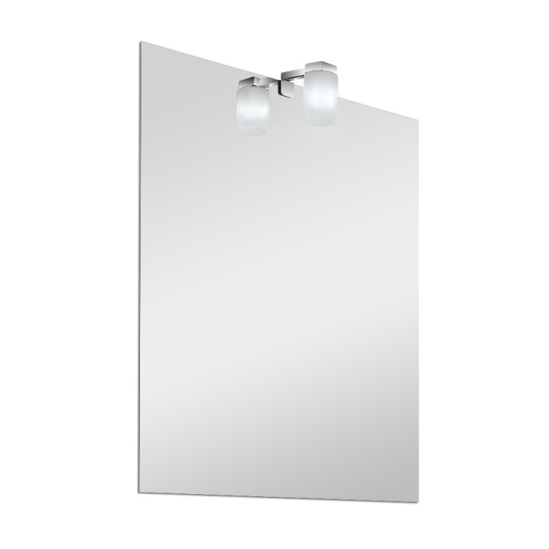 Specchio LED 50x70 cm reversibile con luce in vetro 