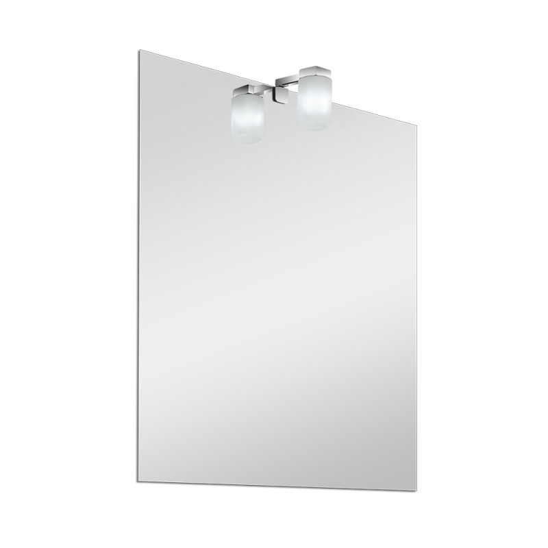 Specchio LED 50x60 cm reversibile con luce naturale in vetro 
