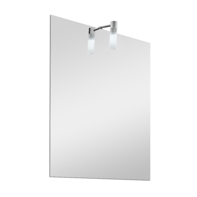 Specchio da bagno 50x70 cm reversibile con luce LED naturale in vetro 