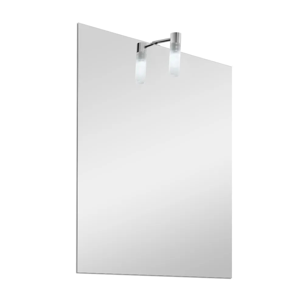 Specchio da bagno 50x70 cm reversibile con luce LED naturale in vetro