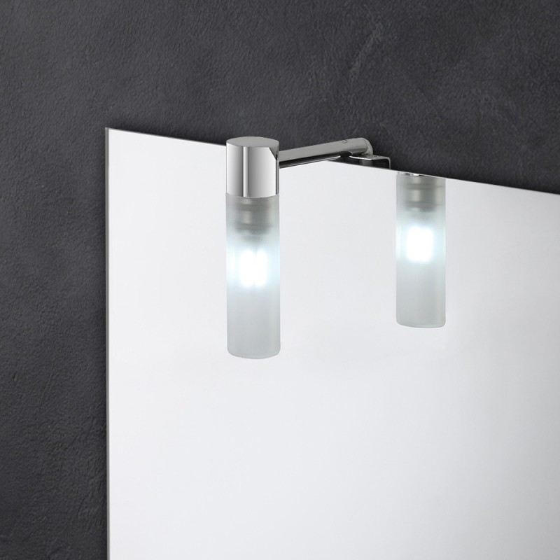 Specchio da bagno 50x70 cm reversibile con luce LED naturale in vetro